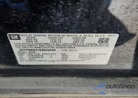 2014 Cadillac Srx Luxury Collection z USA, uszkodzony, nr VIN 3GYFNEE31ES522500